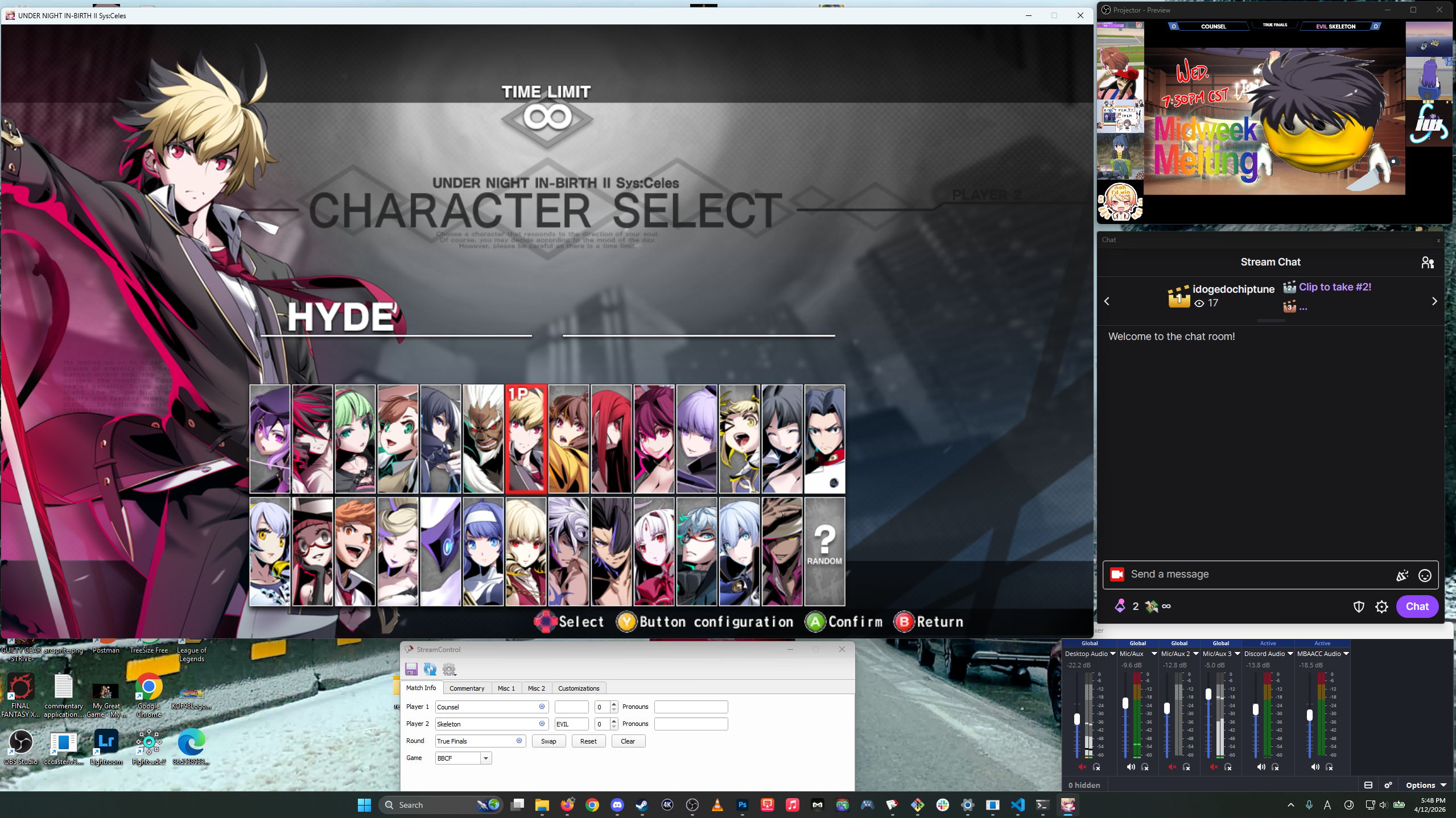 16:9 Game Screen Stream Example